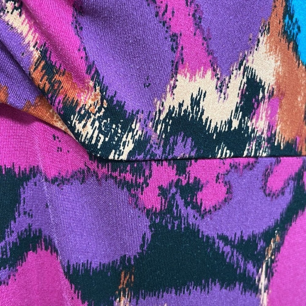 ALFANI Dress V-Neck Midi Floral Pink Orange Size Large L - Picture 9 of 16